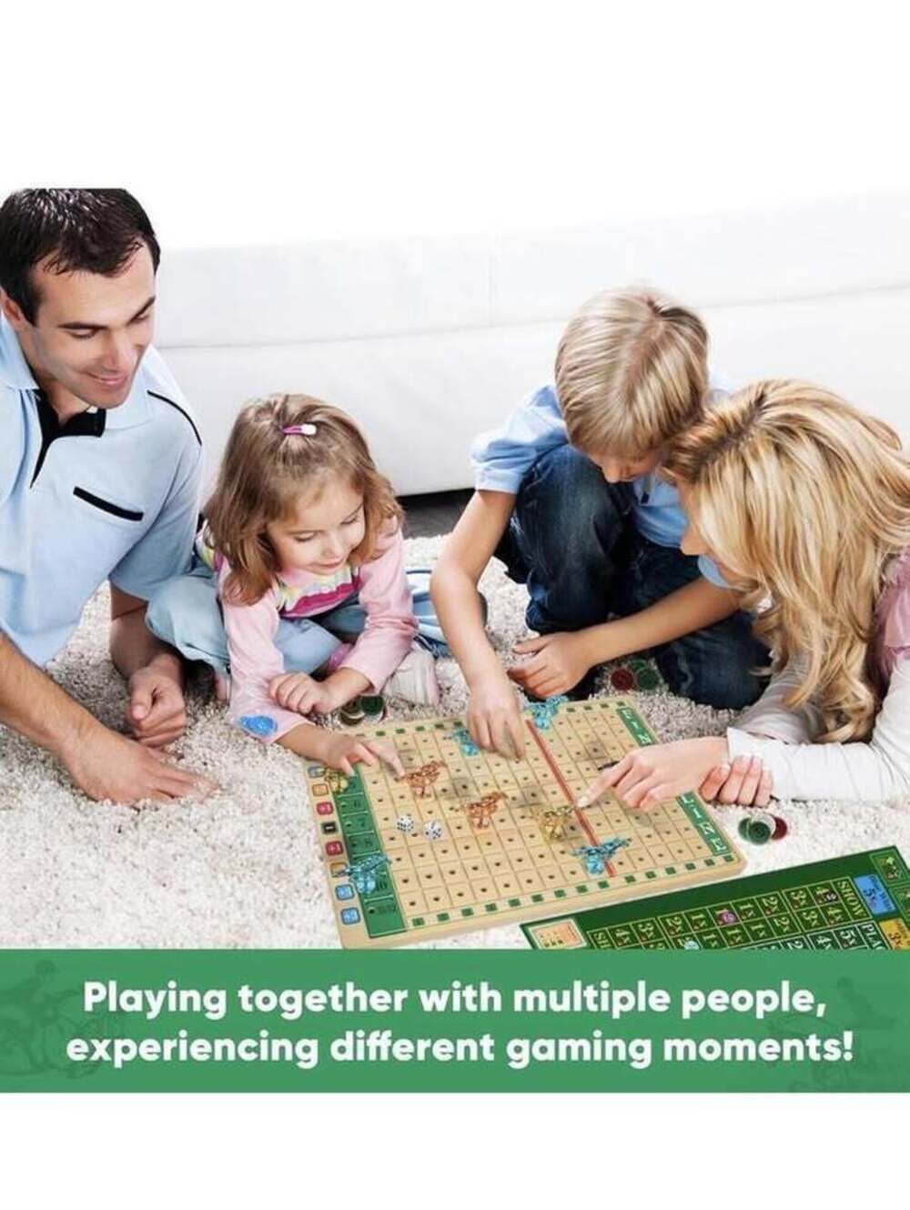 Horse Racing Game with Wood Board, Cards, Dice & 9 Metal Horses - Open Box/New